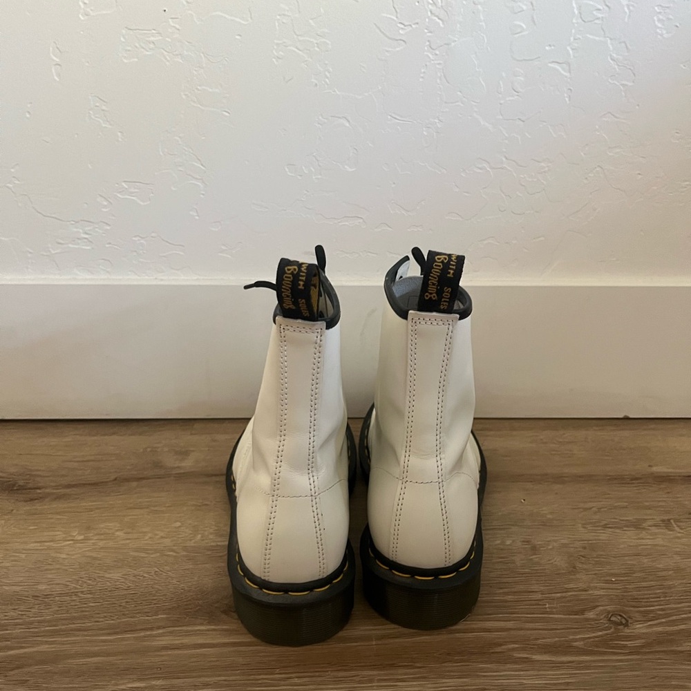 White Lace-Up Doc Marten Boots - Picture 4 of 4